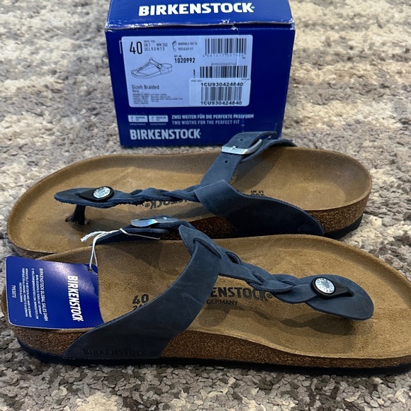 Birkenstock Navy Braided Sandals - Picture 1 of 2